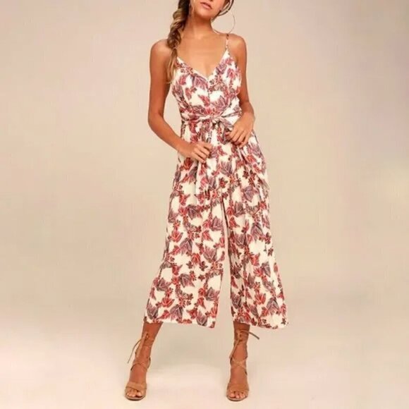 Free People Hot Tropics Wide Leg Crop Jumpsuit Size 2 - Picture 2 of 15